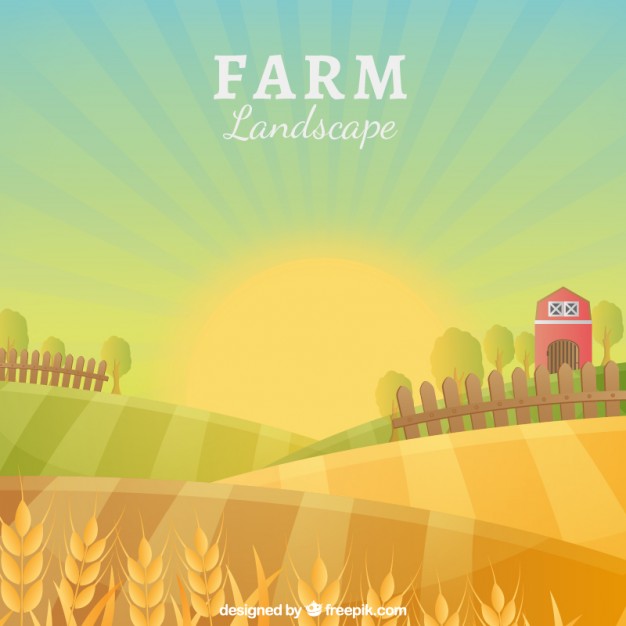 Idyllic Farm Landscape Vector Free Download 626x626 Idyllic Farm Landscape Vector Free Download