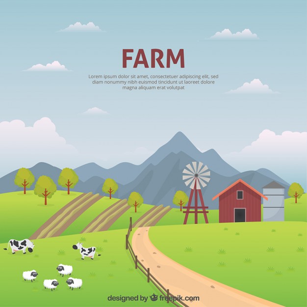 Peaceful Farm Landscape Vector Free Download 626x626 Peaceful Farm Landscape Vector Free Download