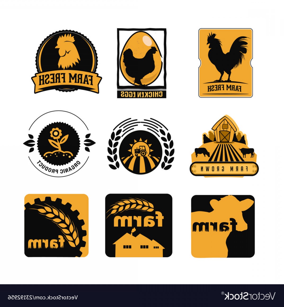 1200x1296 Set Of Vintage And Modern Farm Logo Labels With Vector Catchsplace