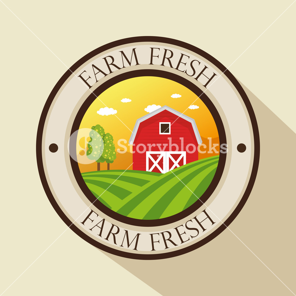 1000x1000 Organic Farm Logo Vector Illustration Graphic Design Royalty Free