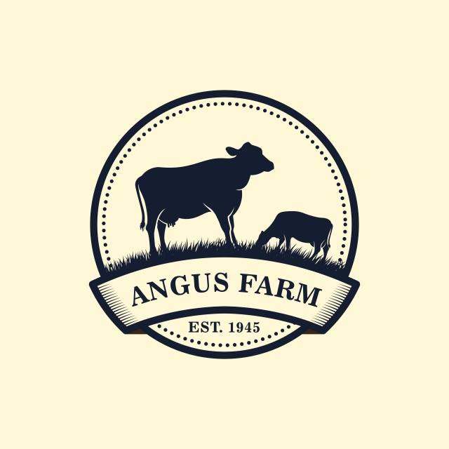 640x640 Black Angus Logo Design Template Cow Farm Logo Design, Milk, Farm