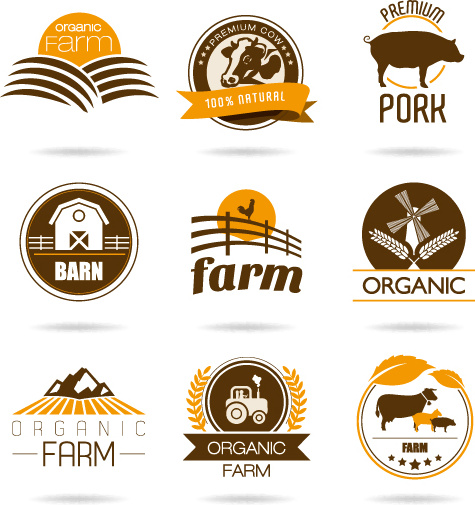 475x505 Brown Style Farm Labels And Logos Vector Free Vector