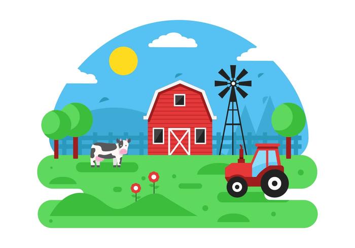 700x490 Free Farm Scene Vector Background