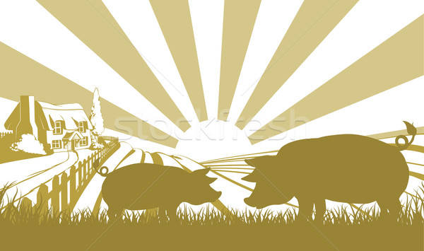 600x355 Pig Farm Scene Vector Illustration Christos Georghiou