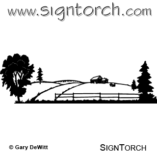 320x320 Farm Scene Signtorch, Turning Images Into Vector Cut Paths