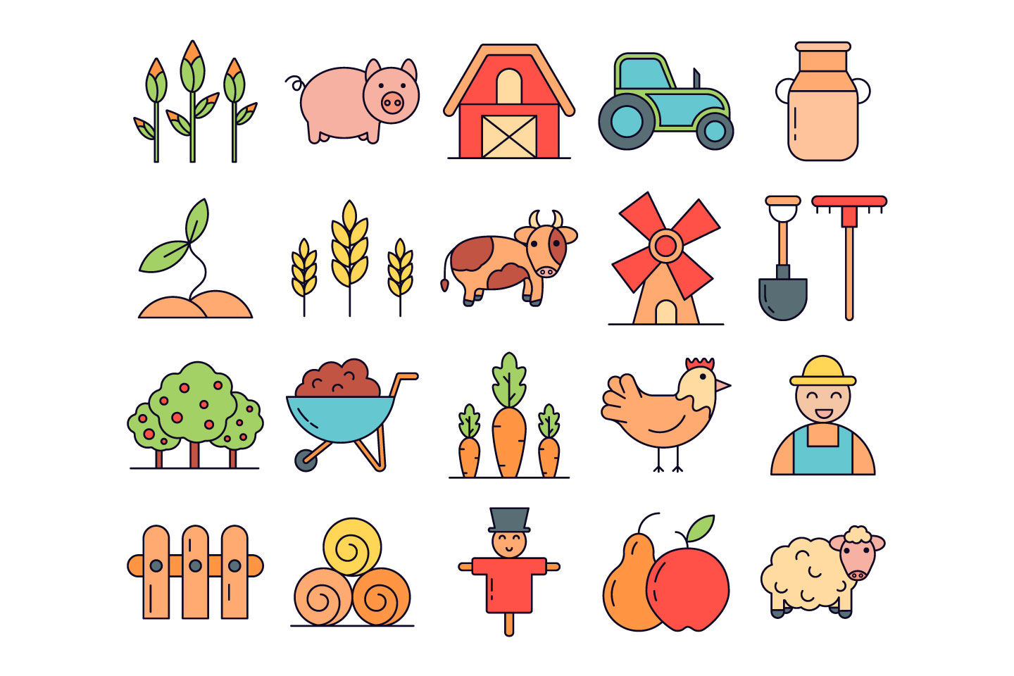1440x960 Farm Vector Free Icon Set