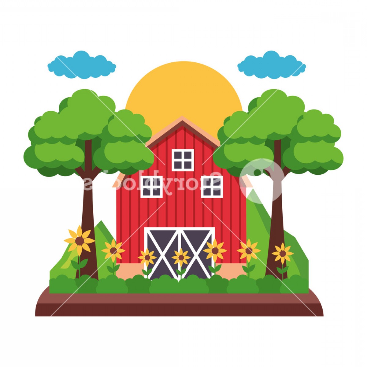 1200x1200 Farm Vector Illustration Catchsplace