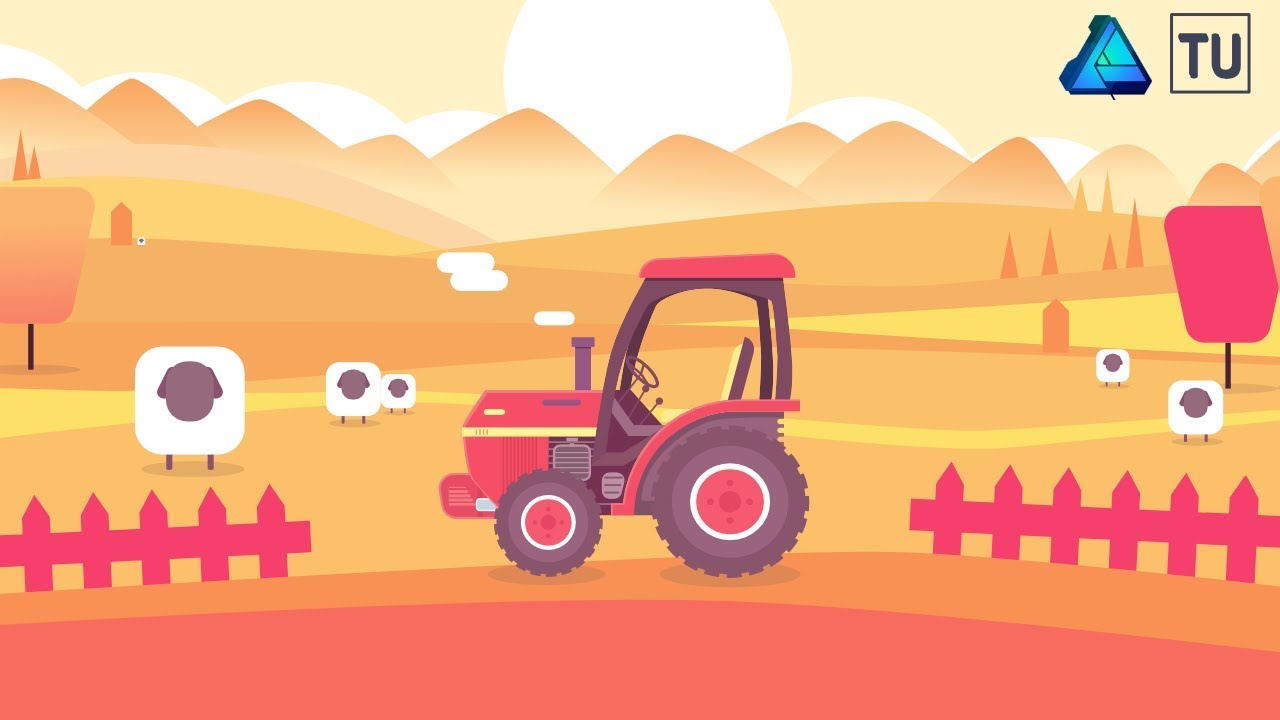 1280x720 Farm Vector Illustration In Affinity Designer