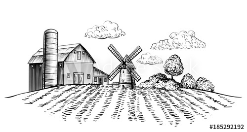 Farm Vector Black And White at Vectorified.com | Collection of Farm