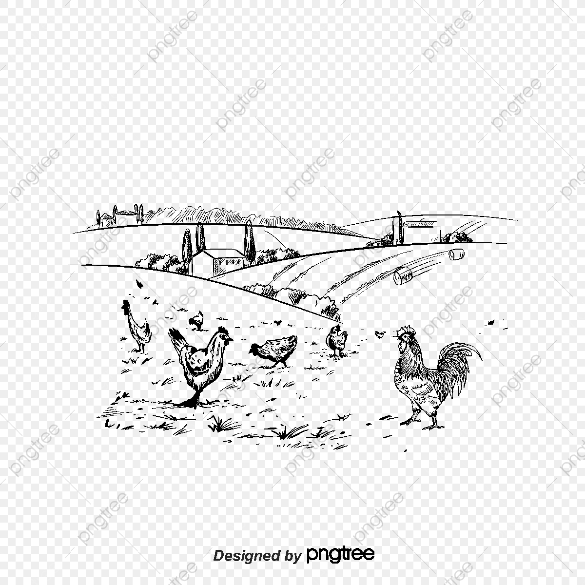 1200x1200 Hand Drawn Vector Farm, Hand Vector, Farm Vector, Line Png