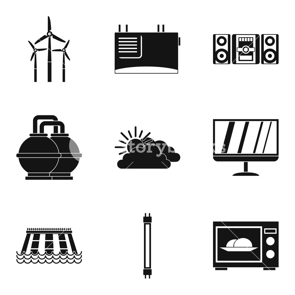 1000x1000 Wind Farm Icons Set Simple Set Of Wind Farm Vector Icons
