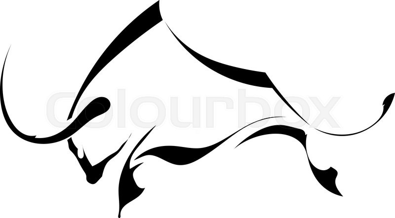 800x442 Black Silhouette In Profile Bull Stock Vector Colourbox