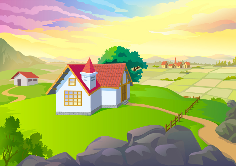 765x541 Farm House Free Vector Graphic Download
