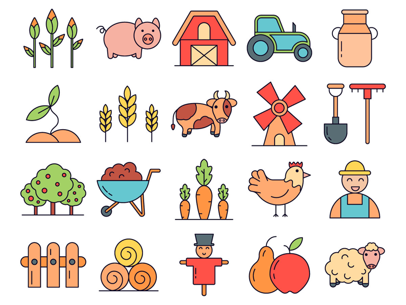 800x600 Farm Vector Freebie Icon Set