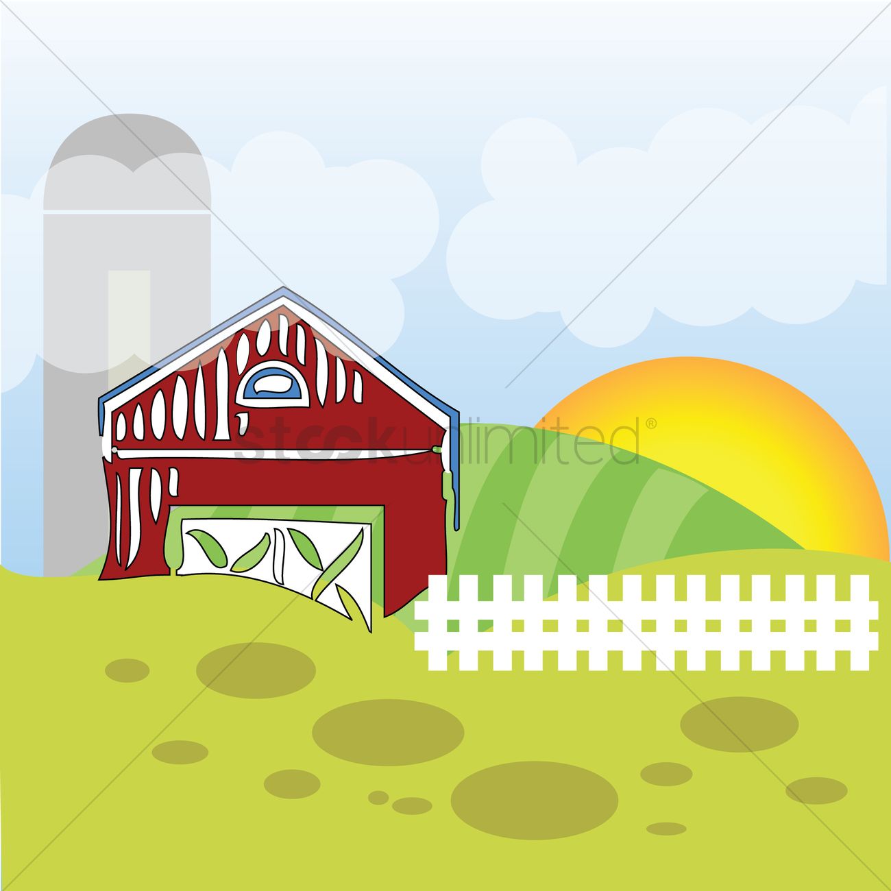 1300x1300 Free Farm Vector Image
