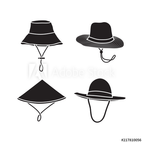 500x500 Farmer Hat Vector Illustration, Silhouette Hat Design Isolated