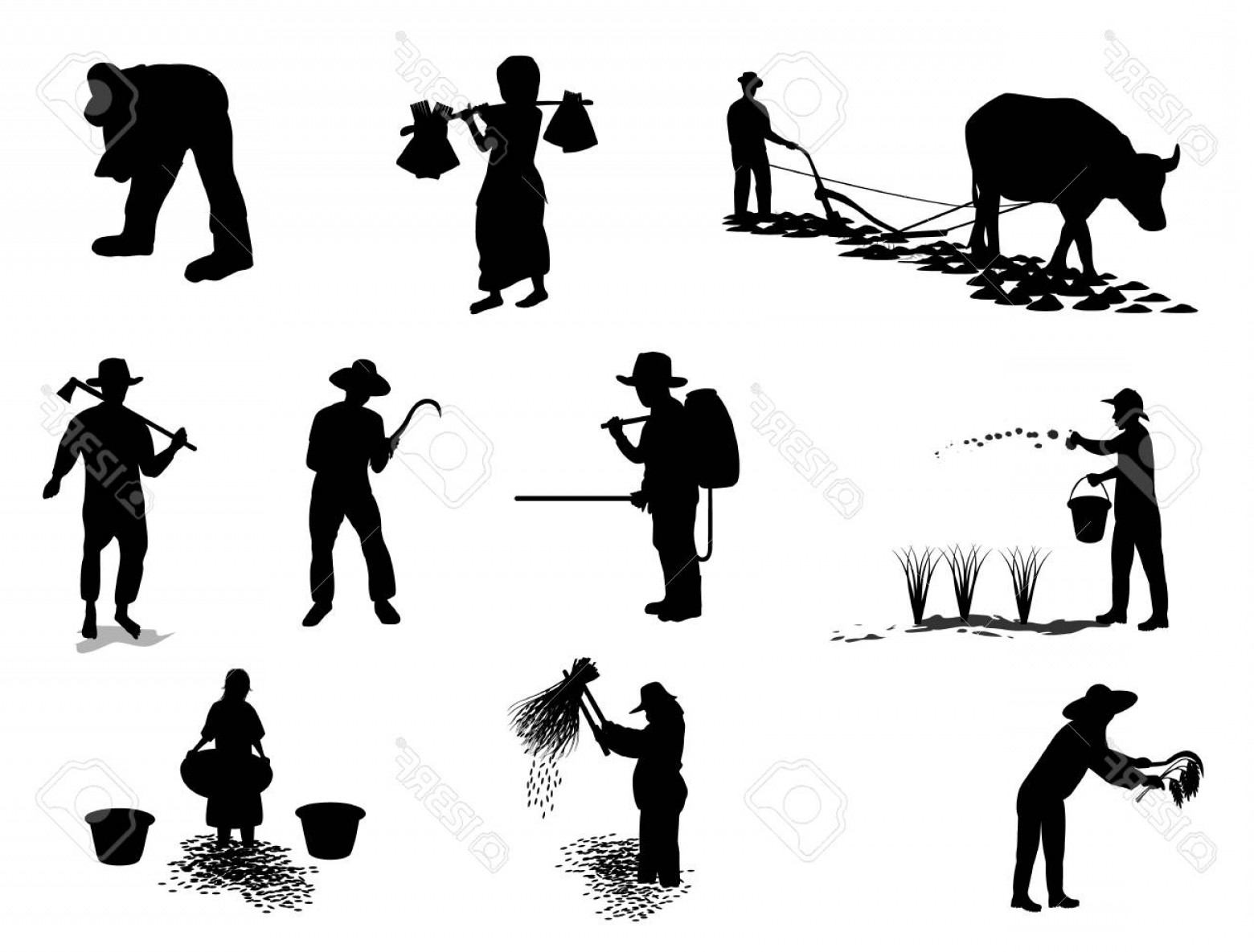 Farmer Silhouette Vector