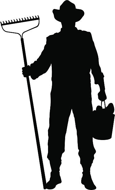 Farmer Silhouette Vector at Vectorified.com | Collection of Farmer ...