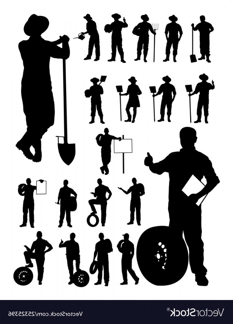 Farmer silhouette vector at vectorified collection of farmer