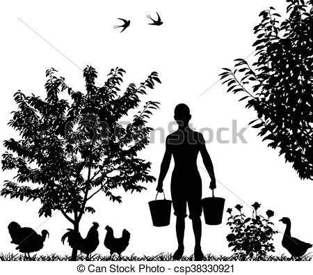 450x395 Collection Of 'farmer Silhouette' Download More Than Images