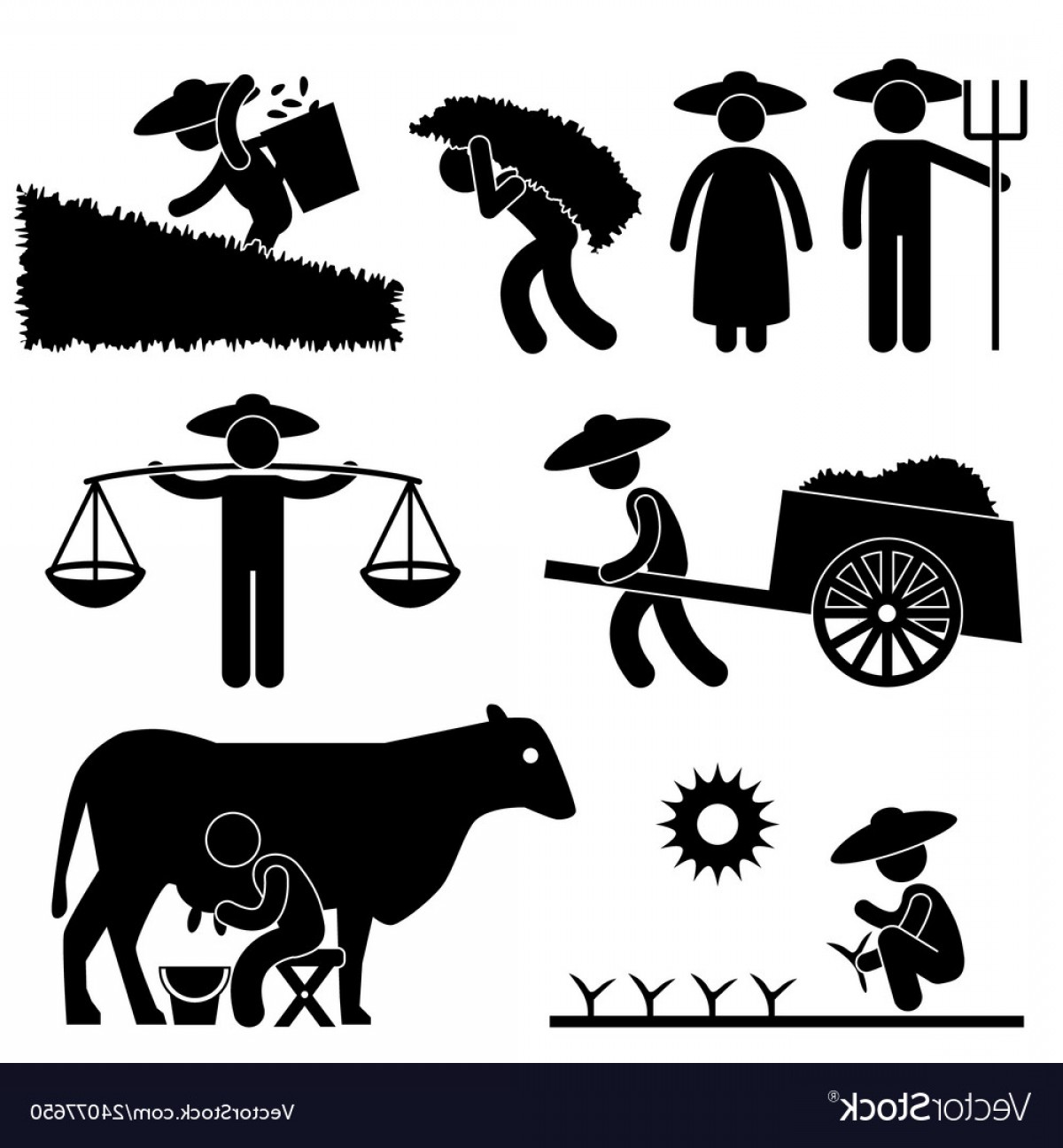 1200x1296 Farm Farmer Worker Farming Countryside Village Vector Handandbeak