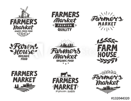 Farmers Market, Vector Logo Farm, Farming Icons Set 500x386 Farmers Market, Vector Logo Farm, Farming Icons Set
