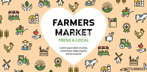Vector Farmers Market Icon Logo Banner Stock Image And Royalty 500x245 Vector Farmers Market Icon Logo Banner Stock Image And Royalty