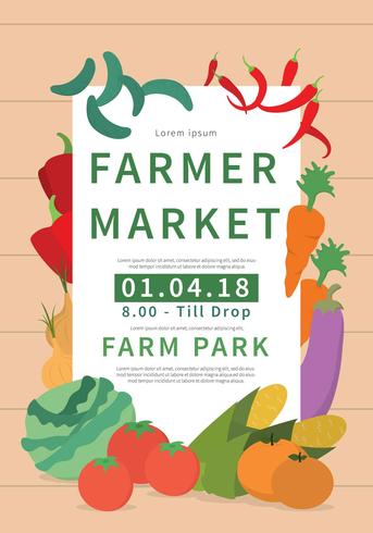 Farmers Market Flyer Illustration 343x490 Farmers Market Flyer Illustration