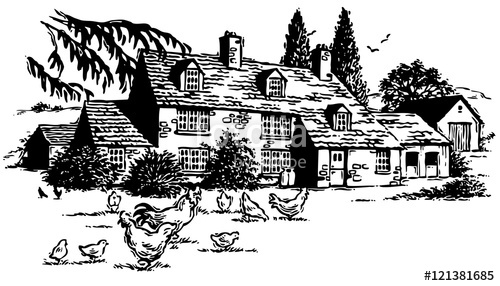 500x286 Farmhouse Vector Stock Image And Royalty Free Vector