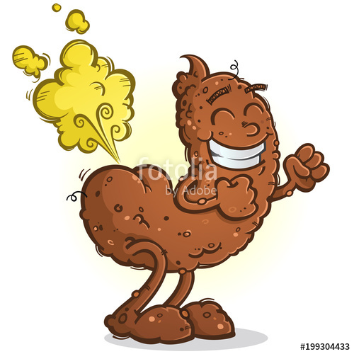 500x500 Poop Cartoon Character Blowing A Big Fart Stock Image And Royalty
