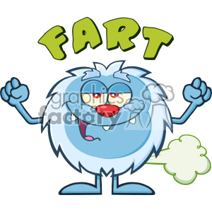 300x300 Smiling Little Yeti Cartoon Mascot Character Farting Vector