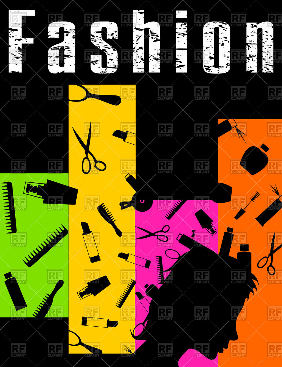Fashion Background With Tool Of Hairdresser Vector Image 923x1200 Fashion Background With Tool Of Hairdresser Vector Image
