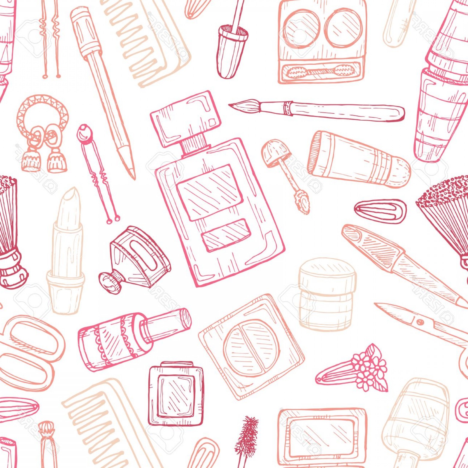 Photostock Vector Seamless Pattern With Makeup Products Beauty 1560x1560 Photostock Vector Seamless Pattern With Makeup Products Beauty