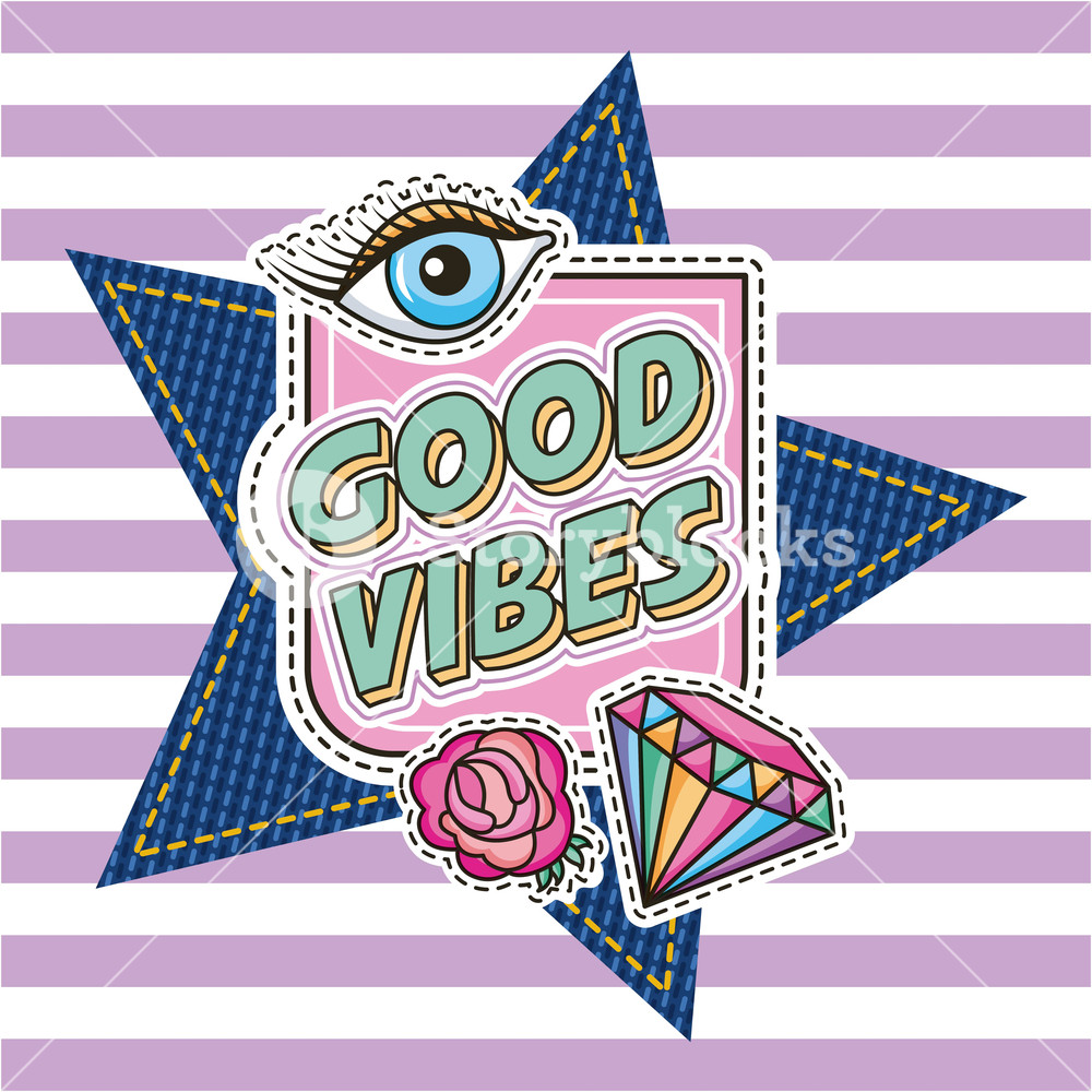 1000x1000 Good Vibes Diamond Flower Eye Patches Fashion On Striped