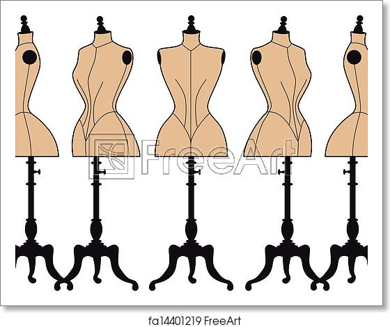 Free Art Print Of Vintage Fashion Mannequins, Vector Set 560x470 Free Art Print Of Vintage Fashion Mannequins, Vector Set