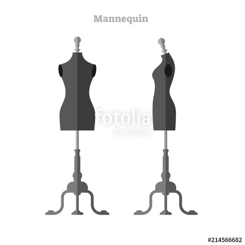 500x500 Mannequin Vector Illustration Woman Shape Silhouette Dummy Front
