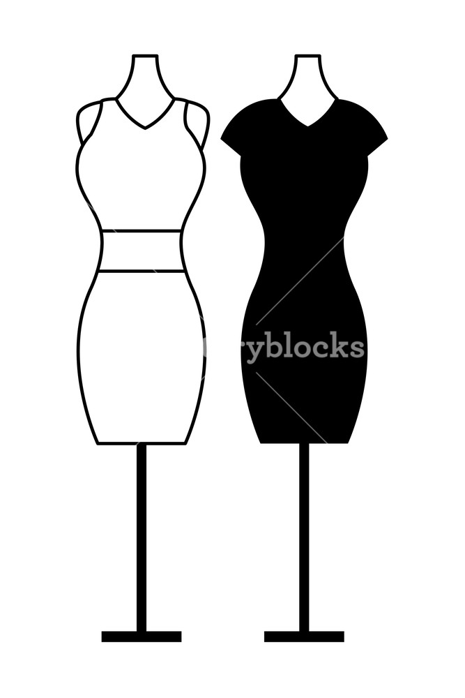 Fashion Women Dress On Mannequins Vector Illustration Graphic 667x1000 Fashion Women Dress On Mannequins Vector Illustration Graphic