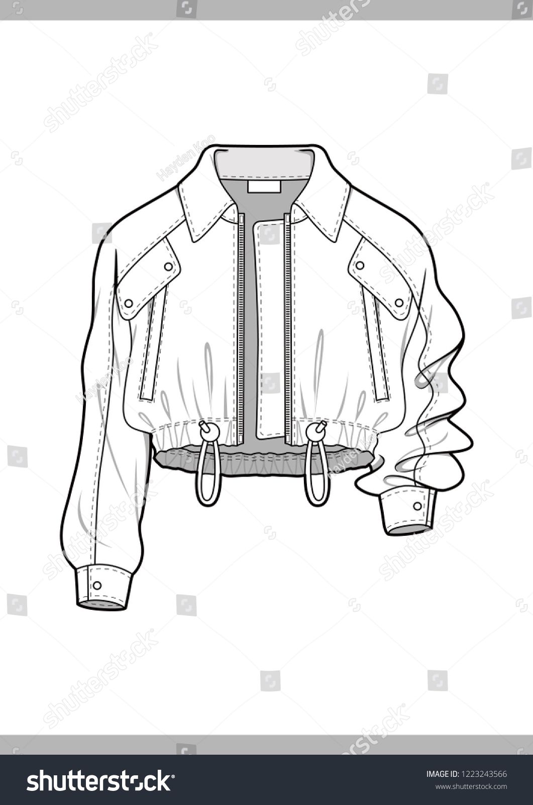 Outer Fashion Technical Drawings Flat Sketches Vector Template 1061x1600 Outer Fashion Technical Drawings Flat Sketches Vector Template
