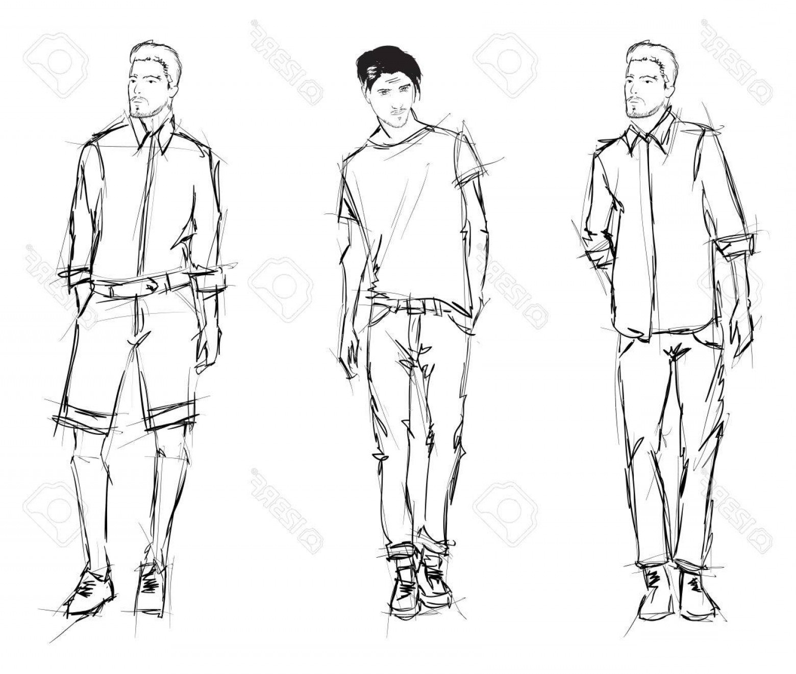 Fashion Sketch Vector at Vectorified.com | Collection of Fashion Sketch ...