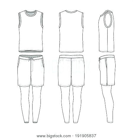 Vector Templates Of Clothing Set Front Back Side Views Blank Vest 450x470 Vector Templates Of Clothing Set Front Back Side Views Blank Vest