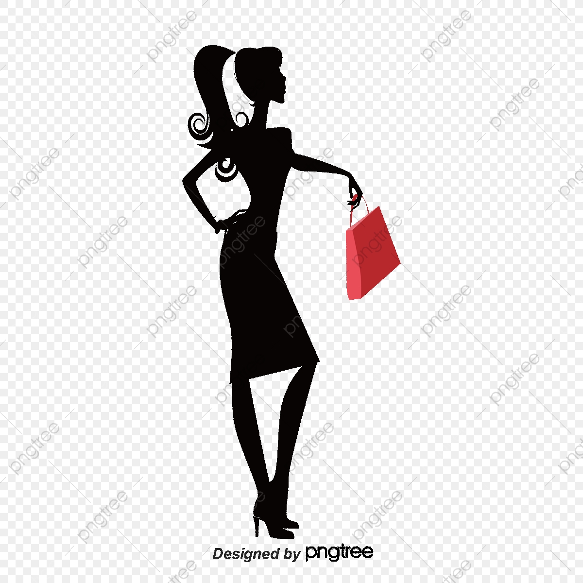 1200x1200 Fashion Shopping Girl Silhouette, Fashion Vector, Shopping Vector