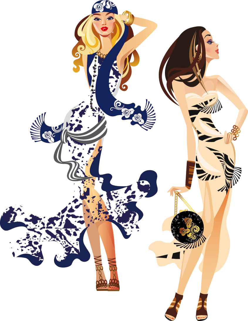 fashion design illustration vector free download