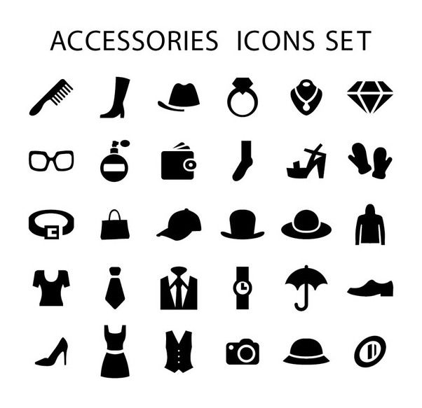 Men Women Fashion Accessories Icons Free Vector Download 602x583 Men Women Fashion Accessories Icons Free Vector Download