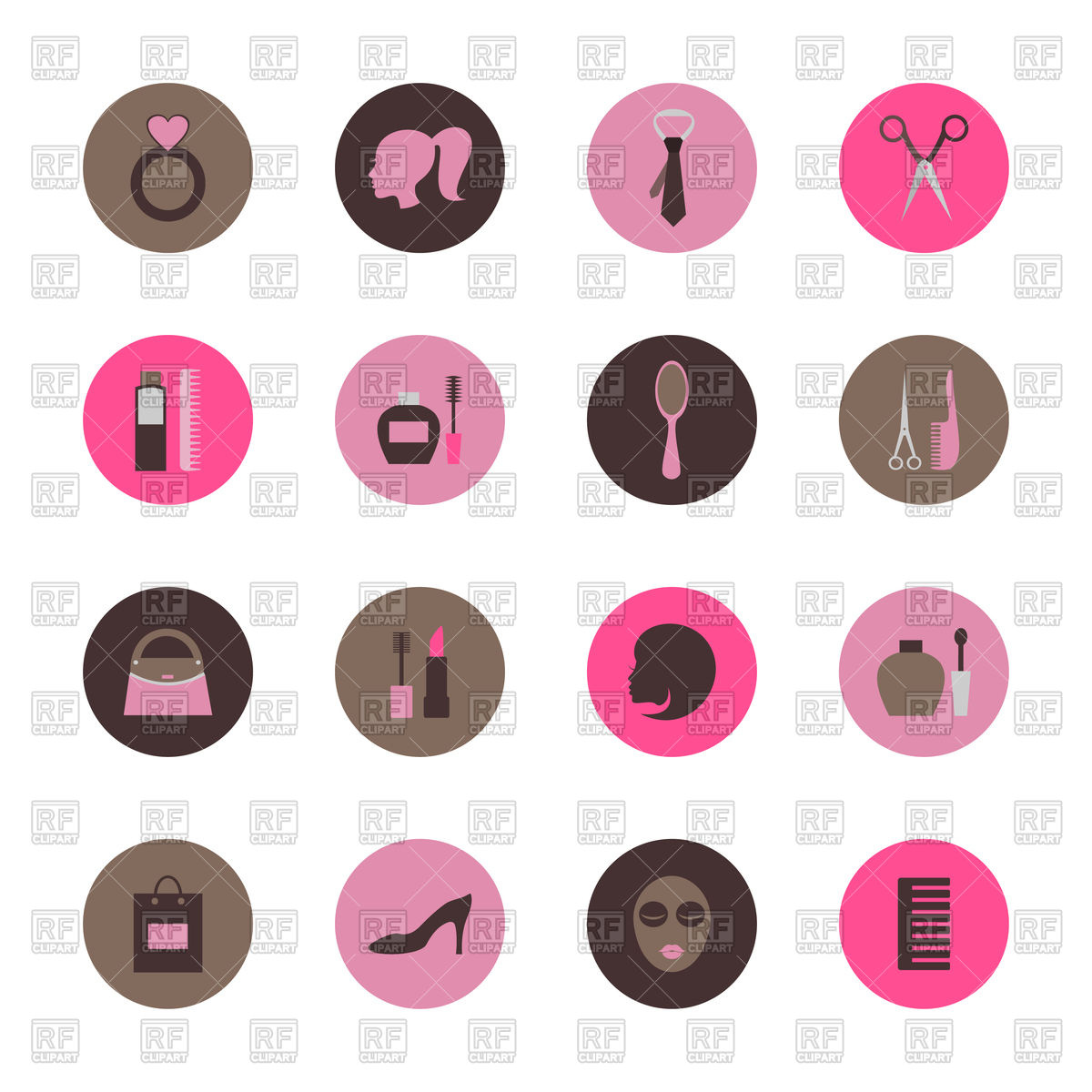 Set Of Flat Icons On Theme Of Fashion Vector Image Of Beauty 1200x1200 Set Of Flat Icons On Theme Of Fashion Vector Image Of Beauty