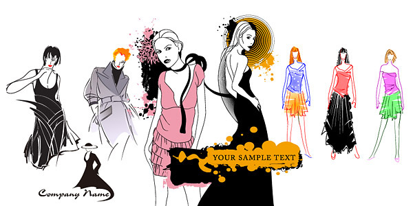 Female Fashion Models Vector Free Download 600x300 Female Fashion Models Vector Free Download