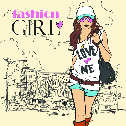 Set Of Different Fashion Girl Vector Free Download 500x500 Set Of Different Fashion Girl Vector Free Download