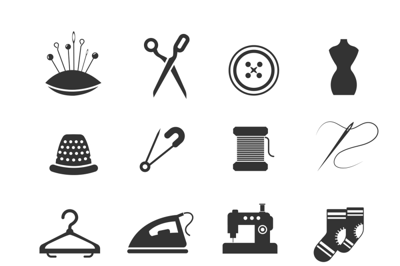 800x533 Sewing Fashion Needlework Tailor Vector Icons
