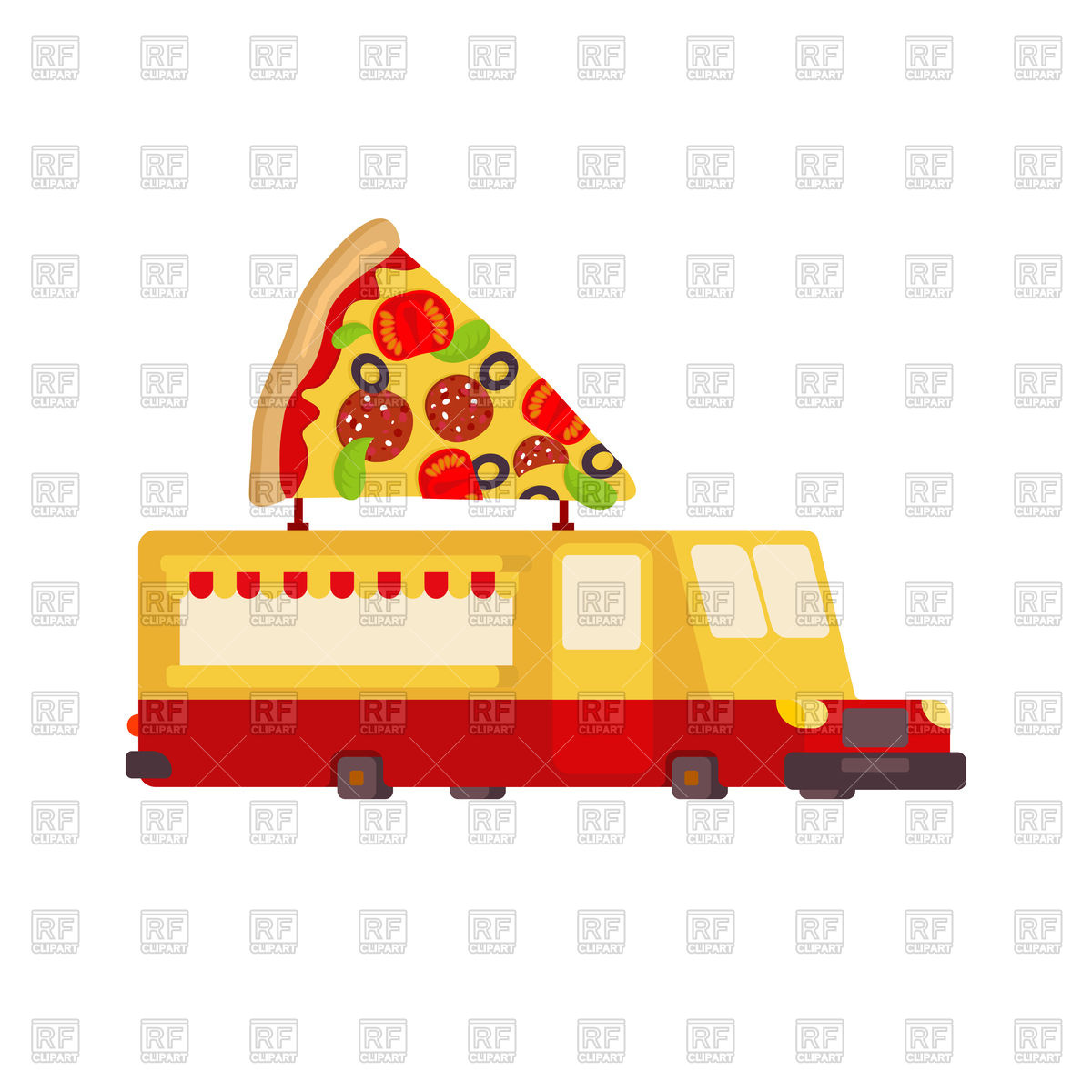 1200x1200 Pizza Car Food Truck Fast Food Car Vector Image Of Food