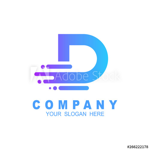 500x500 Fast Letter D Logo Vector Concept Design Modern Company, Speed