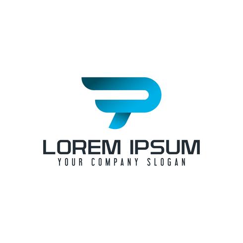 490x490 Modern Letter P Logo Fast Speed Design Concept Template Vector